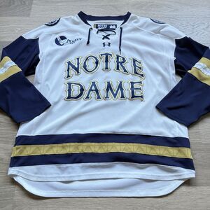 Notre Dame Jersey Hockey Under Armour Adult XL Loose Authentic Replica Irish